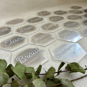 Etiquetas de nombre acrílicas, decoraciones de boda, nombres acrílicos, regalo para invitados a la boda, tarjetas de lugar, llaveros, regalos de boda