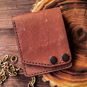 Vertical bifold wallet - Slim front pocket wallet - Handmade leather wallet - Minimalist mens wallet
