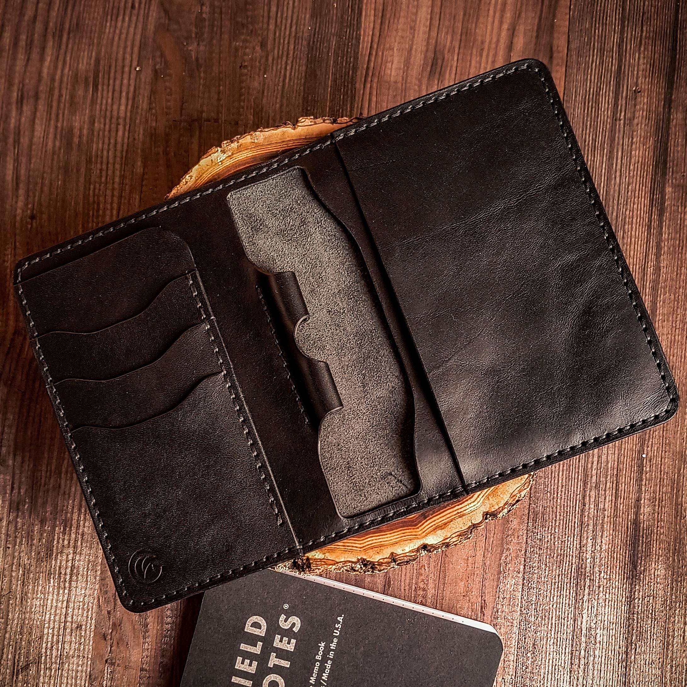 Passport cover and Field Notes organiser - Everyday carry wallet with Field Notes slot - Handmade travel journal holder