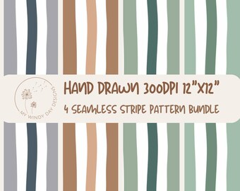 4 Rustic Vertical Stripe Seamless Pattern, Brown Digital Paper, Cottagecore,Grandmacore,Junk Journal, Green Minimal Background, Grey Pattern