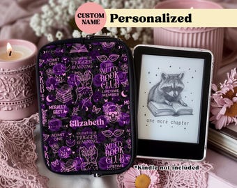 Personalized Kindle Sleeve Padded Dark Romance Merch Pink Purple Paperwhite, Basic, Colorsoft, Scribe, Oasis, Kobo, Book Lover Gift