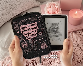Emotional Support Smutty Dark Romance Pink Line Art, Kindle Padded Sleeve for Colorsoft, Paperwhite Scribe, Oasis, Gift for Her Girl Friends