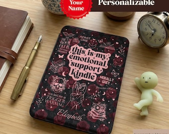 Personalized Emotional Support Smut Dark Romance Reader Trigger Warning Case Cover Sleeve for Kindle Paperwhite, Colorsoft, Gift for Her