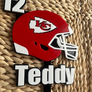 Custom Kansas City Chiefs Cake Topper - Personalised with Name and Age