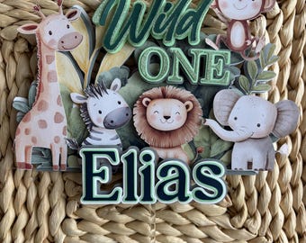personalised wild one cake topper, first birthday