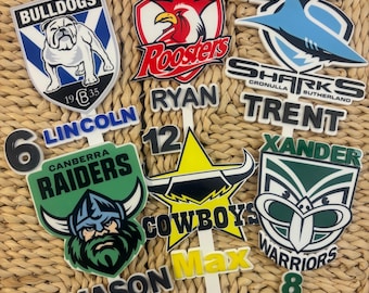 Custom NRL Team Cake Toppers – Cardstock or Acrylic