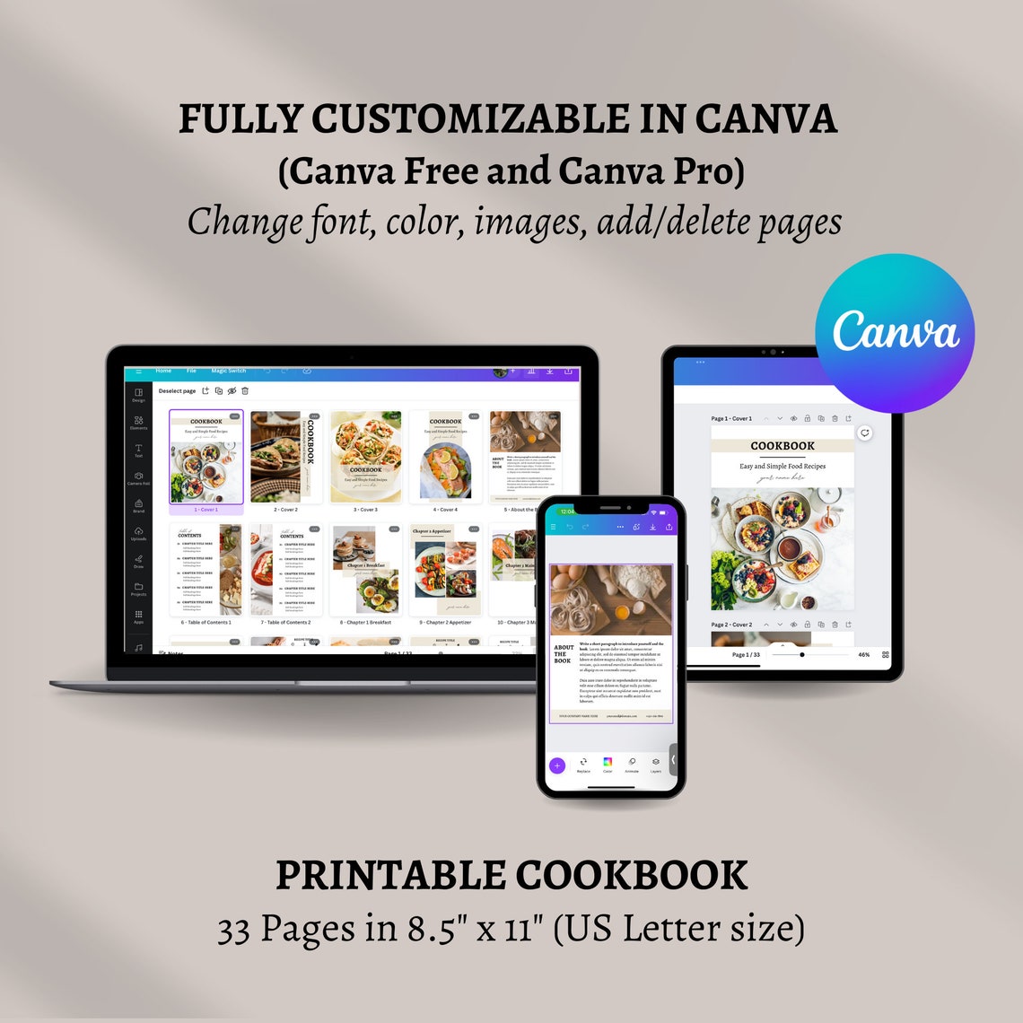 Cookbook Template Recipe Book Template Custom Recipe Book Template ...