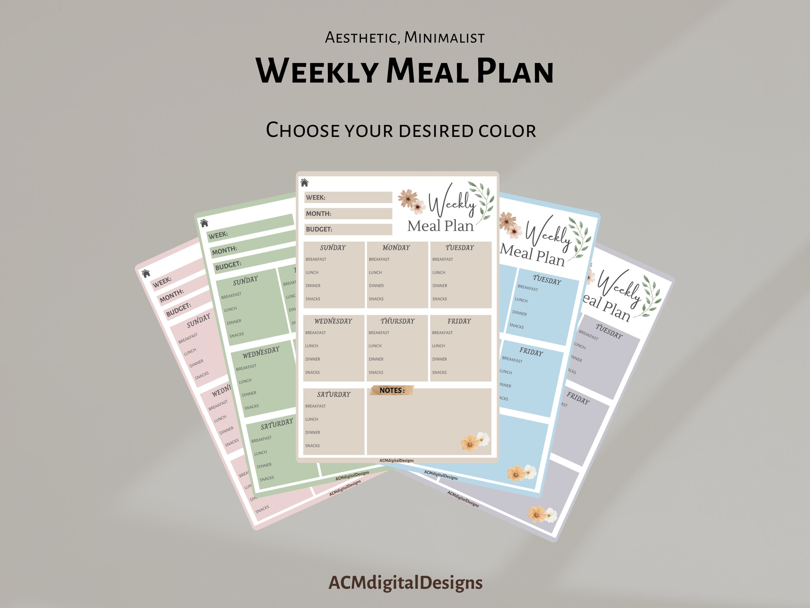 Weekly Meal Planner, Weight Loss Journal Planner, Family Meal Planner ...