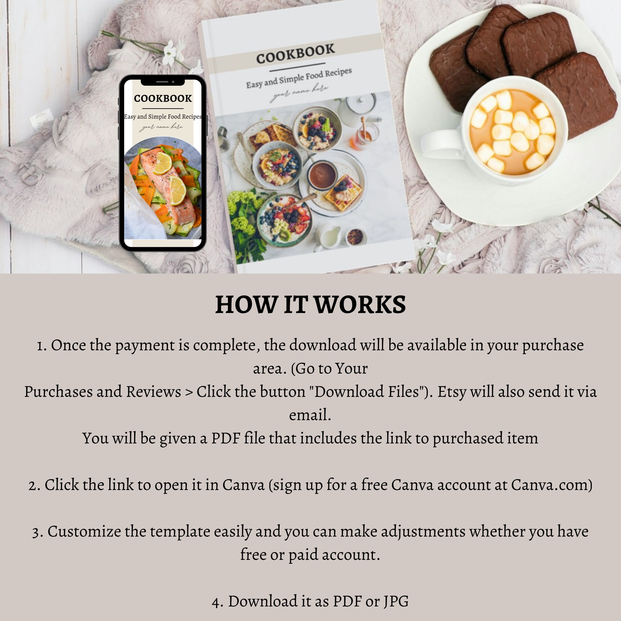 Cookbook Template Recipe Book Template Custom Recipe Book Template ...