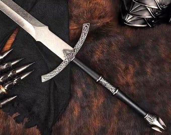Handmade The Witch King of Angmar Sword Sword, LOTRs Replica Gifts for Fans, Full tang Medieval historical sword, birthday Gift