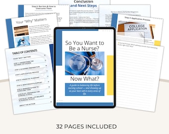 So You Want to Be a Nurse? A Simple Guide to Get You Started | Digital E-Book for Pre-Nursing Students