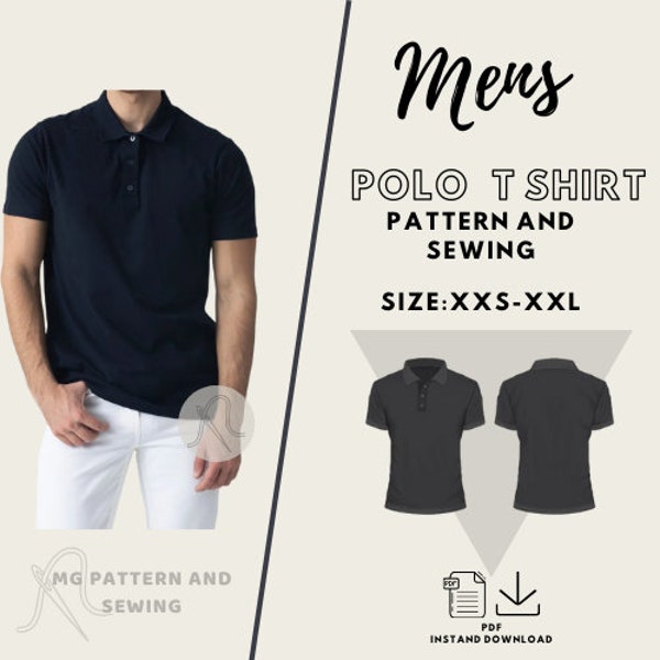 Men's Polo Collar T-Shirt - Stylish Classic/The Tshirt Men Like to Wear the Most/Polo Collar Tshirt Pattern/Polo Collar Pattern