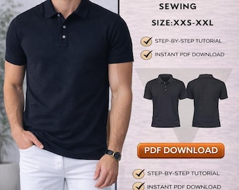 Men's Polo Collar T-Shirt - Stylish Classic/The Tshirt Men Like to Wear the Most/Polo Collar Tshirt Pattern/Polo Collar Pattern