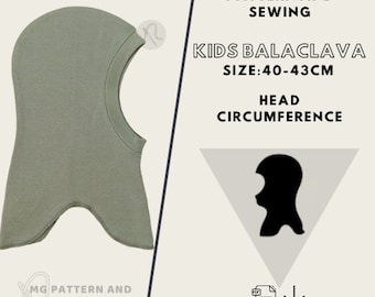 Kids Balaclava Hat PDF/ Sewing Pattern / wool hood lined Winter / Hat Pattern /Elegant Hood /Balaclava Mask Sewing Pattern/ Ski Mask Pattern