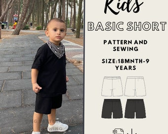 Kids shorts sewing pattern Gift İdea - Very easy to make with illustrated instructions - Beginner friendly sewing pattern template