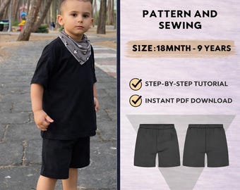 Shorts Pattern PDF Download- Baby Shorts- Toddler Shorts- Kids Sewing Pattern for Beginners- Basic kid short