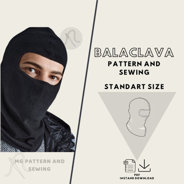 Balaclava Sewing Instructions and Pattern with Illustrated Step-by-Step Instructions / Extra Detailed / Skill Level/ Simple