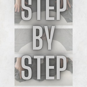 May include: A step-by-step guide to sewing a sleeve to a sleeve. The image shows three steps, with the text "STEP BY STEP" in the center of the image.