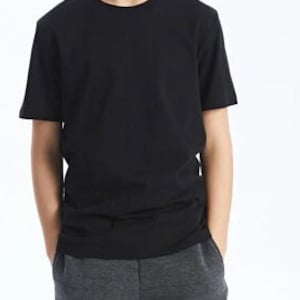 Op de afbeelding: Een zwart T-shirt met korte mouwen en een ronde hals.