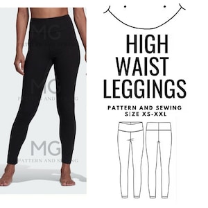 Leggings Sewing Pattern/xs-xl/high Rise Leggings Pattern Pants Leggings  Pattern PDF High Waisted Leggings/ Women's Leggings /stepbystep 