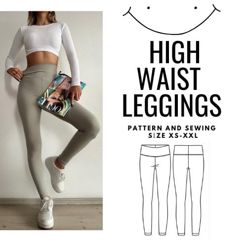 Ladies Crossover Waistband Leggings Sewing Pattern Garment Grading Pattern