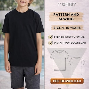 Kinder T-Shirt Muster Pdf /Sofortdownload /Schritt für Schritt/Jetzt begonnen/Folgen Bilder/Lässige Kinder T-Shirt Anleitung