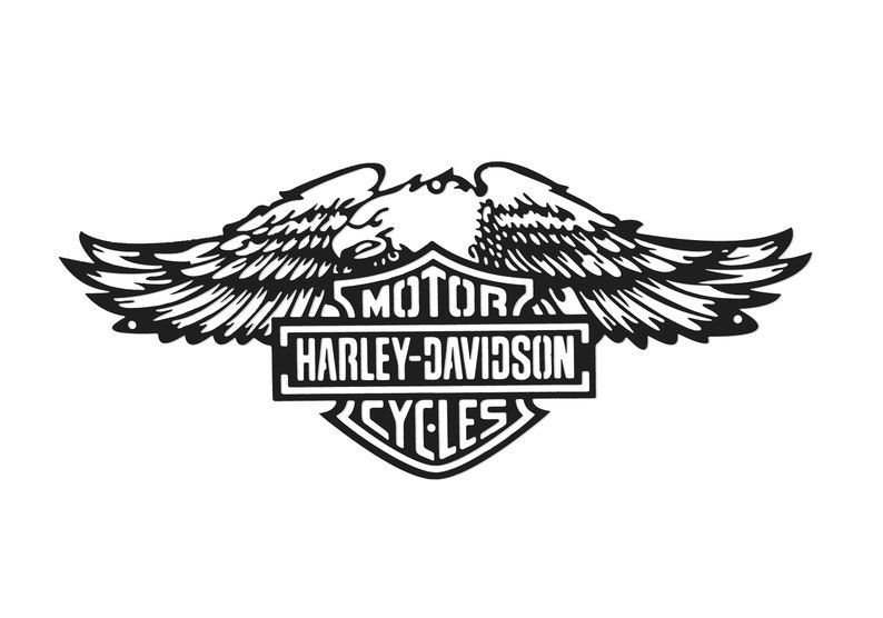 Harley Davidson Logo With Eagle Metal Sign, Harley Davidson Sign, Bike ...