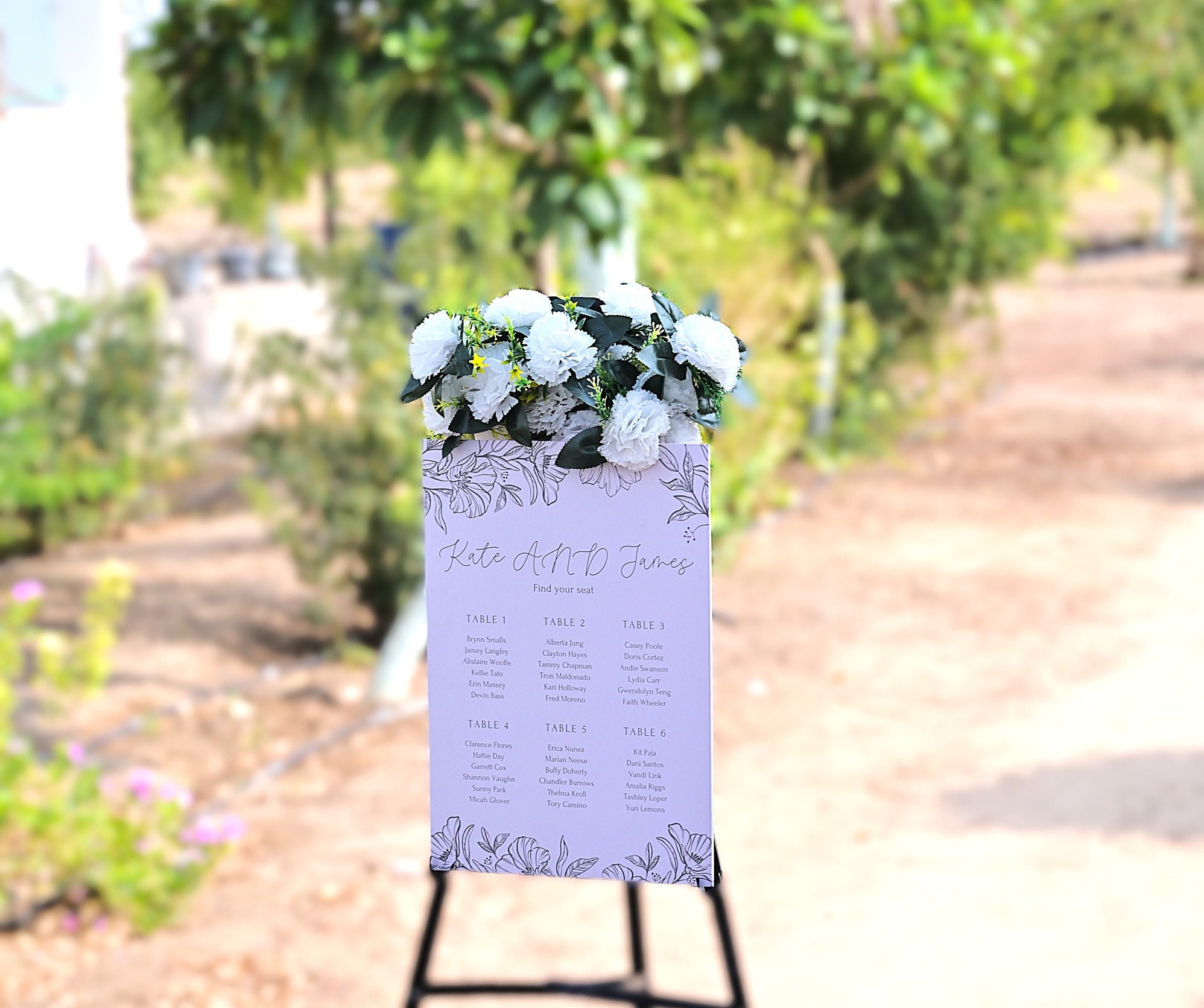 Digital Wedding Seating Chart, Printable Find Your Seat Sign, Full