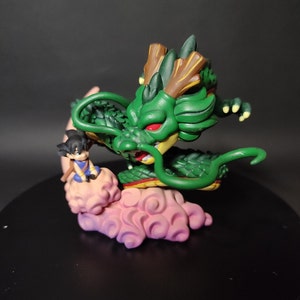 Shenron and Goku from Dragon Ball 3D printed and Hand Painted Figure