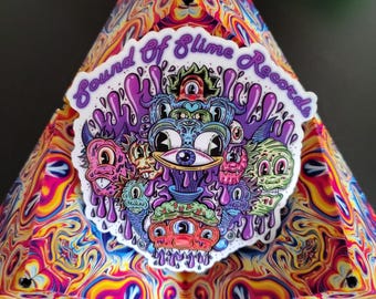 Pegatina con sonido de slime morado