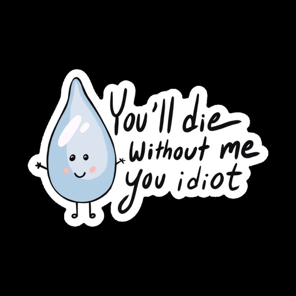 BEST SELLER! / You'll Die Without Me You Idiot / Premium Die Cut Vinyl Sticker / Multiple Sizes / FREE & Fast Shipping / Waterproof