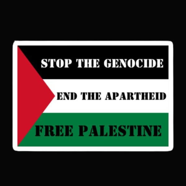 BEST SELLER! / Stop The Genocide / Free Palestine / Premium Die Cut Vinyl Sticker / Multiple Sizes / Free Shipping / Water Proof / Gift Idea