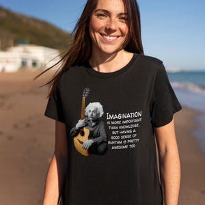 best gift for guitar teacher guitar enthusiast Einstein guitarist hand crafted Einstein shirt for guitarist scientist E=mc2 fun Einstein