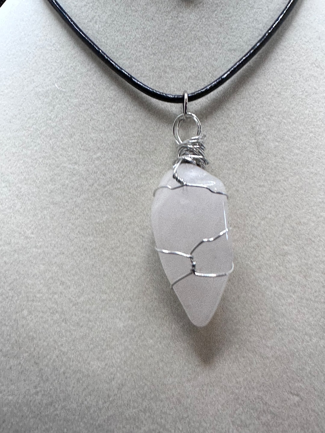 Wire Wrapped Stone Necklace Etsy