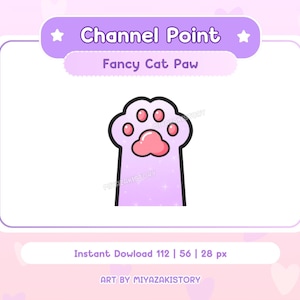 Sparkle Cat Paw Channel Point for Twitch and Streaming | Cute Animal Twitch point | Streamer Emote | Cat emote | Kawaii point | Ready to use