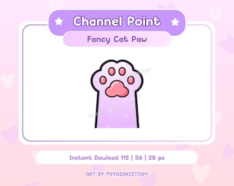 Sparkle Cat Paw Channel Point for Twitch and Streaming | Cute Animal Twitch point | Streamer Emote | Cat emote | Kawaii point | Ready to use