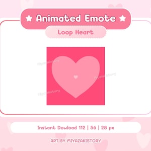 Loop Heart Animated Emote Twitch | Cute Emotes | Heart Emote | valentines emote | love emote | Pink Stream overlay | Ready to usea!