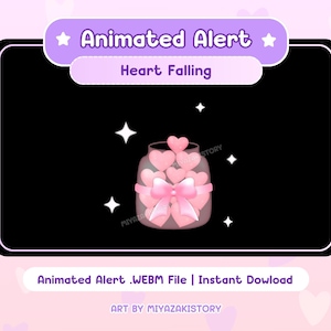 Heart Falling Animated Stream Alert: Valentine's Overlay (WEBM)