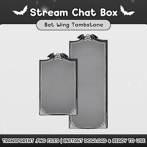 Bat wings Halloween Chat Box Stream Overlay | Halloween twitch | Goth Gravestone | Vtuber Asset | Ghost Streamer Chat Box