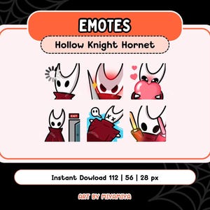 Paquete de 6 gestos Hornet de Hollow Knight / Hornet Silksong / Twitch, Discord, YouTube