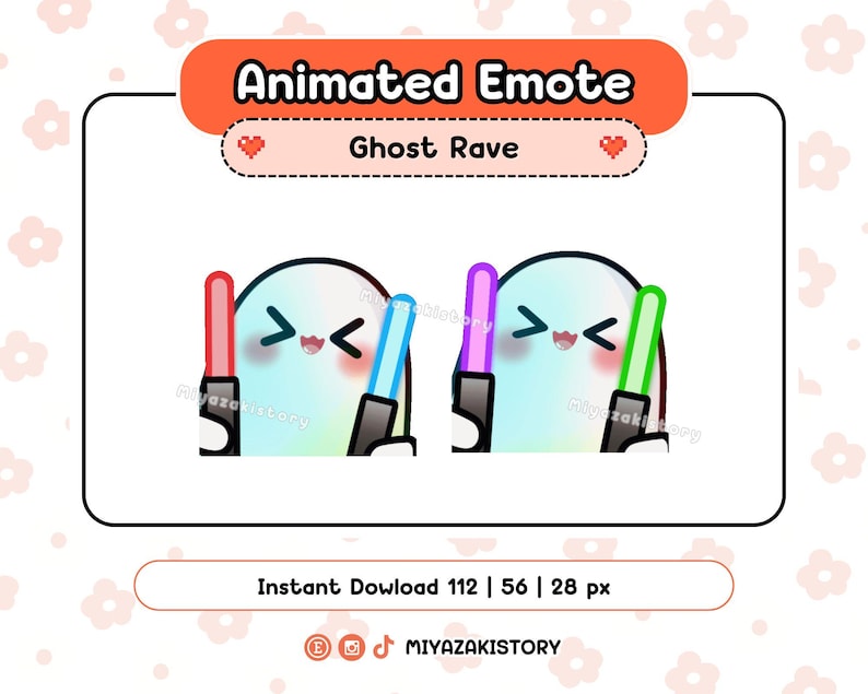 Ghost Rave Light Stick Emote Twitch | Animated Emotes | Wiggle Dance ...