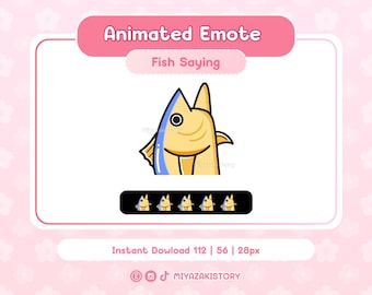 Emote animado de Twitch de pez divertido: recurso de Vtuber/Discord