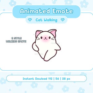 Animated Cat Walking Emote: Kawaii Twitch/Discord Emote