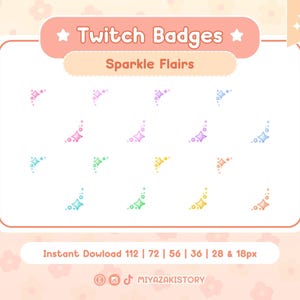 Sparkle Flairs Sub Badges | Bit Badges | Cute Sub Badges | Twitch Graphic | Discord Roles | Discord, Youtube