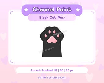 Black Cat Paw Channel Point for Streaming | Witch Cat | Cute Twitch point | Vtuber Chanel point | Minimal channel point | Ready to use