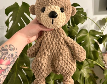 Otter Snuggler | Otter Lovey | Crocheted Otter