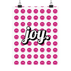 Joy Matte Vertical Posters | Positive Vibes Wall Art, Home Decor, Gift for Her, Colorful Room Decoration, Celebratory Wall Art