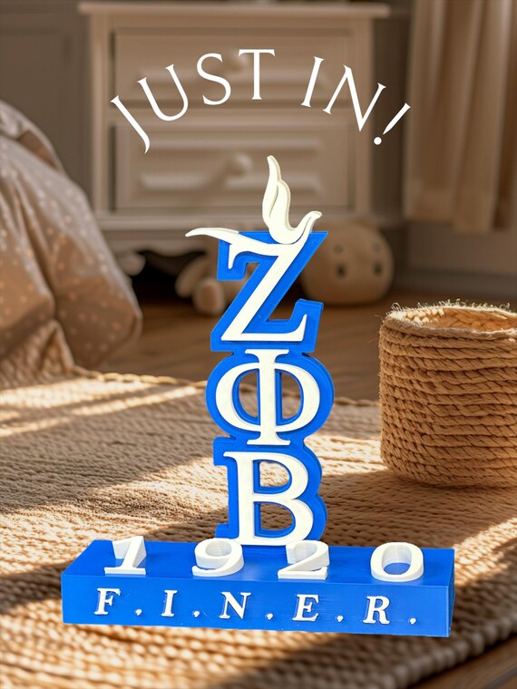 Custom 3D Zeta Phi Beta Vertical Desk Statuette