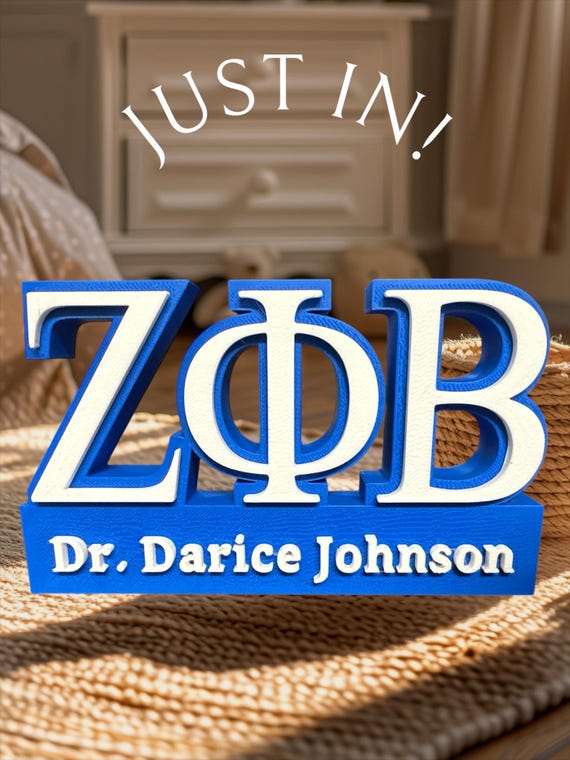 Custom 3D Zeta Phi Beta Desk Statuette