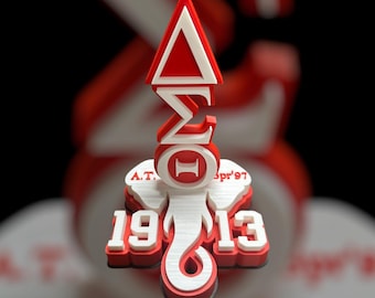 3D Delta Sigma Theta Elephant and Letters Desk Statuette